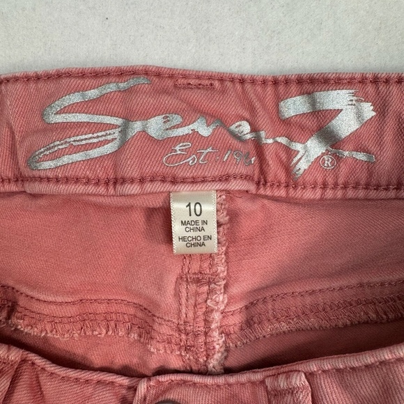 Seven 7 Ankle Skinny Womens Size 10 Mid Rise Pink Raw Hem - Picture 5 of 13